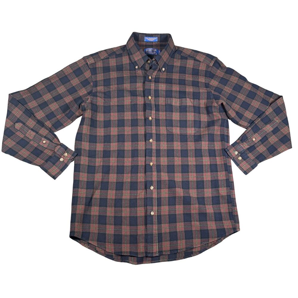 VTG Sir Pendleton Wool Shirt Mens Large Long Muir Tartan Plaid Button Down USA